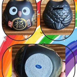 Cute Black Owl Piggy Bank